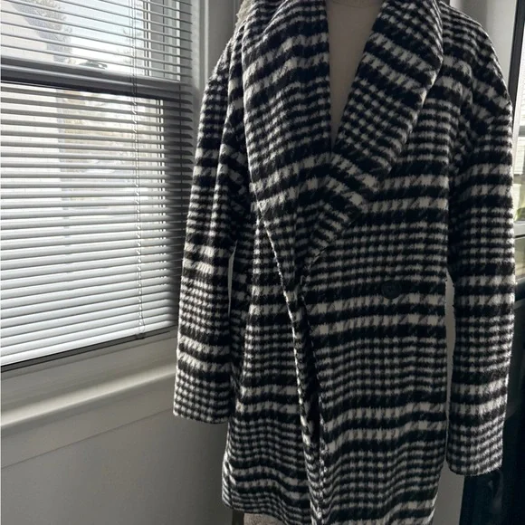 Avec Les Filles Brushed Wool Houndstooth Coat - Picture 2 of 7